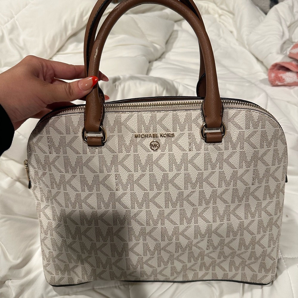 Michael Kors White and Brown Women's Bag